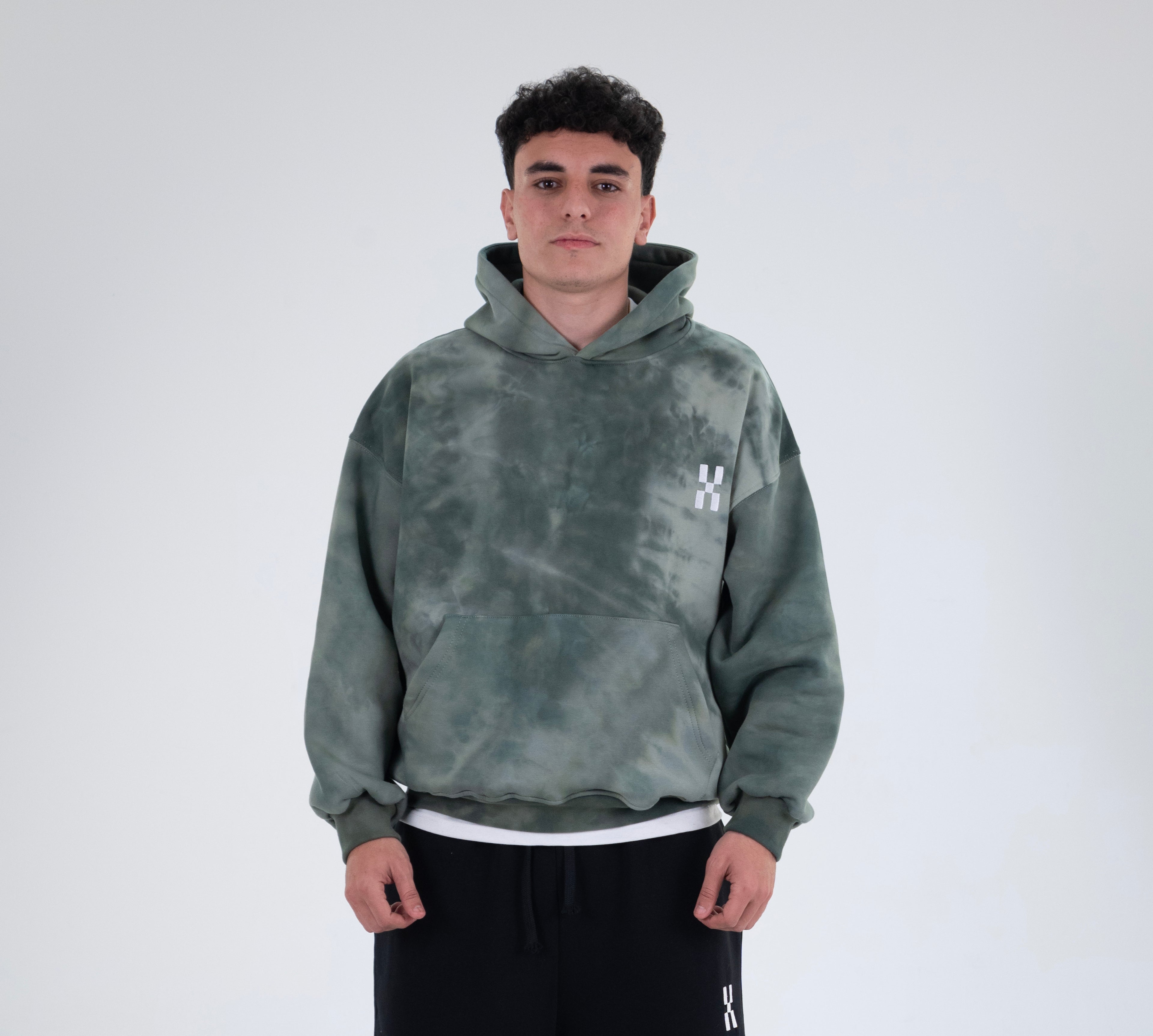 TIE-DYE GREEN HOODIE